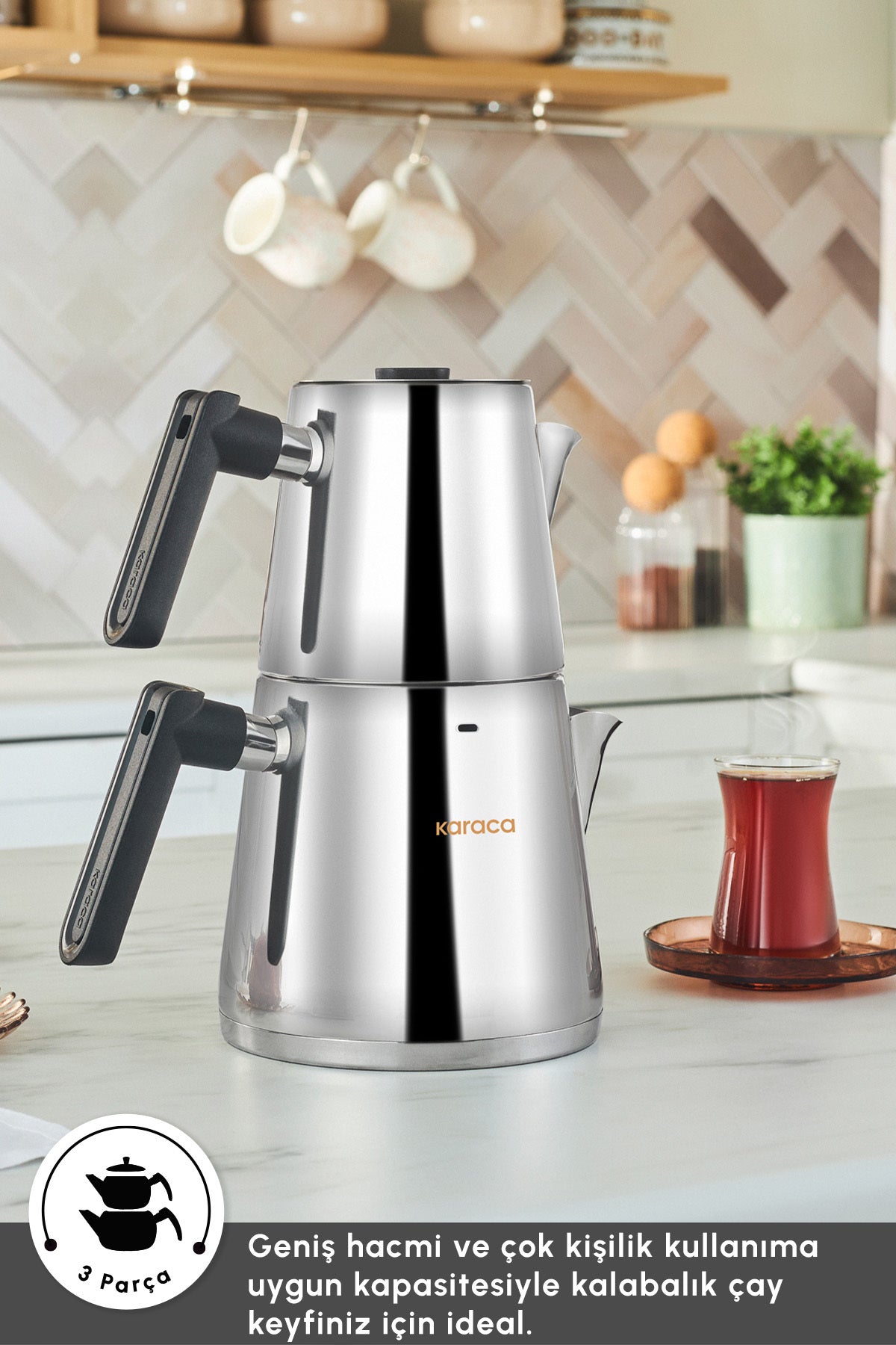 Karaca Ada induction Base Midi Teapot Set - MALLTURK