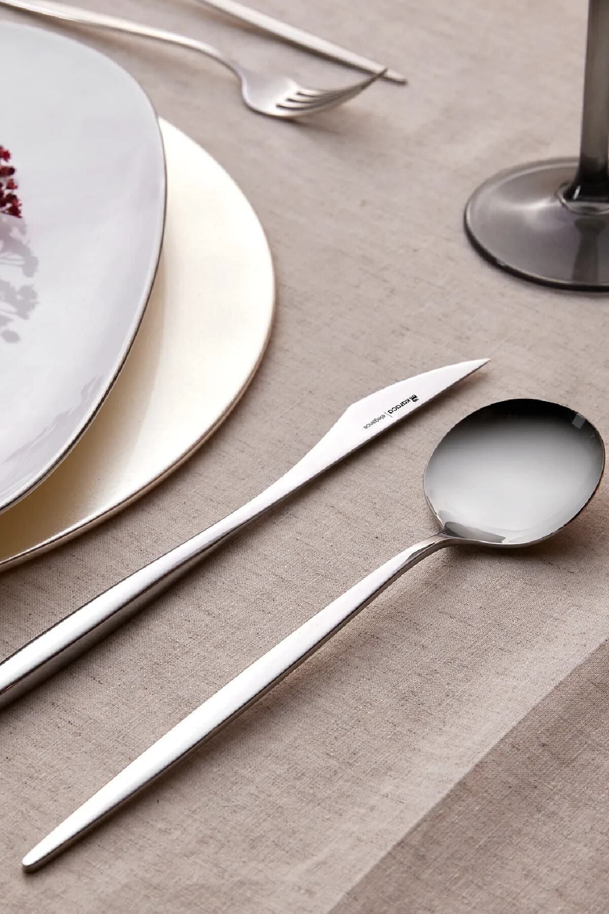 Karaca porto 60 Piece 12 Place Setting elegance Flatware Set Boxed - MALLTURK