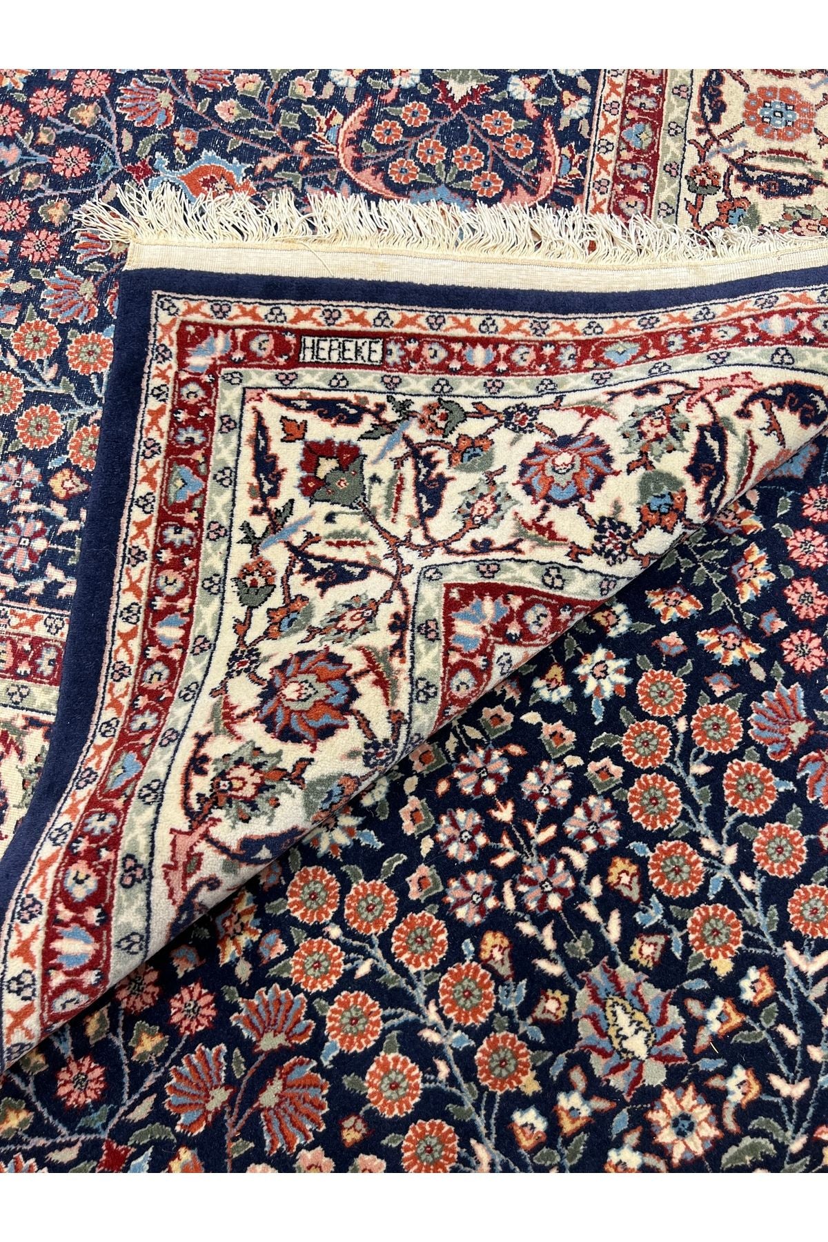 RD RAMAZAN DAG Hand Rug Art Hand-Woven Hereke Rug Signed Seven Mountains Flower 270x200 - MALLTURK
