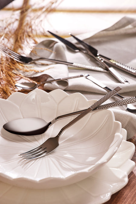 Emsan side 84 Piece luks Boxed 12 Place Setting Flatware Set - MALLTURK