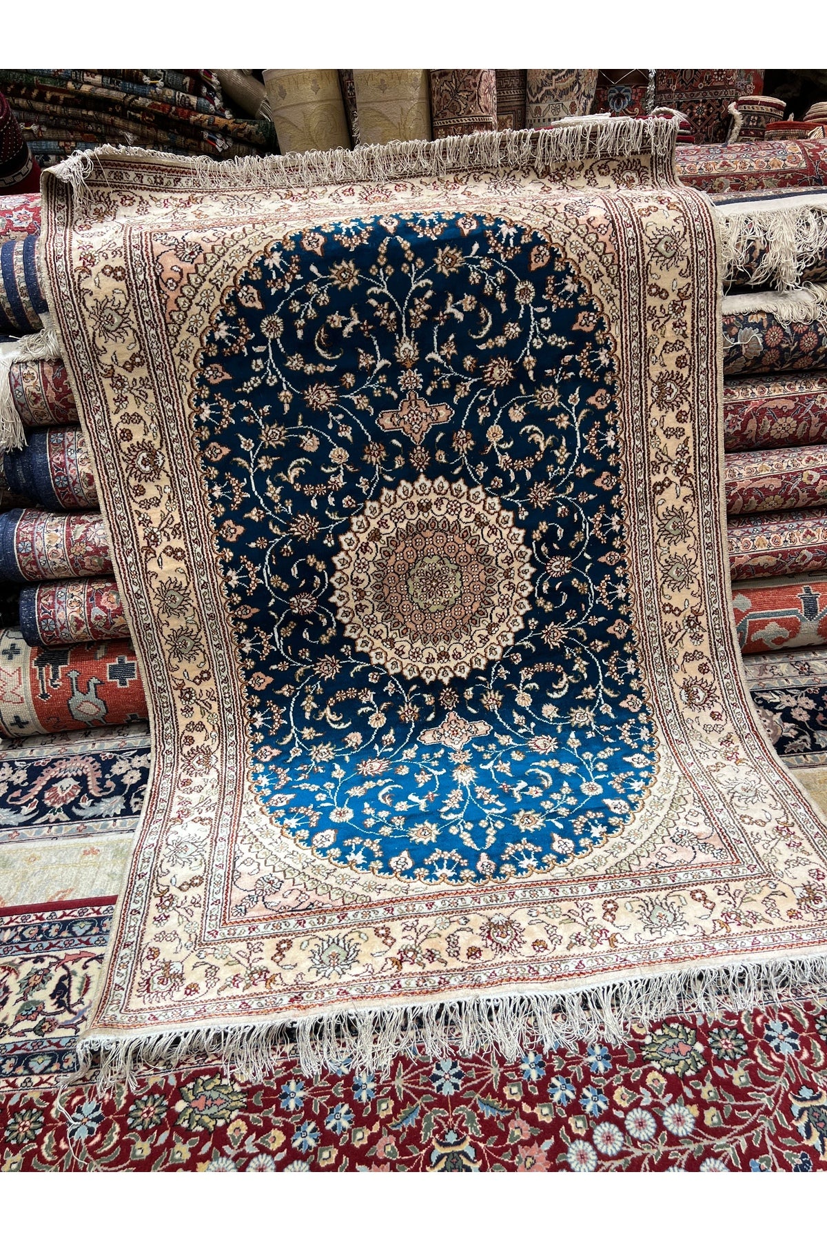 RD RAMAZAN DAG Hand Rug Art Hand-Woven Chinese Silk Rug 1.90x1.20 - MALLTURK