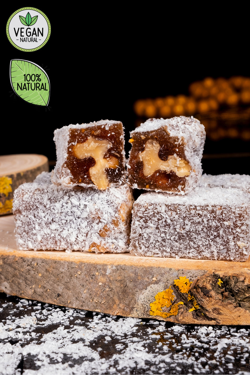 SAFRANTAT incirli Walnut meshur safranbolu Turkish Delight net 380 g Vegan Glucose Free 100 dogal Turkish Delight - MALLTURK