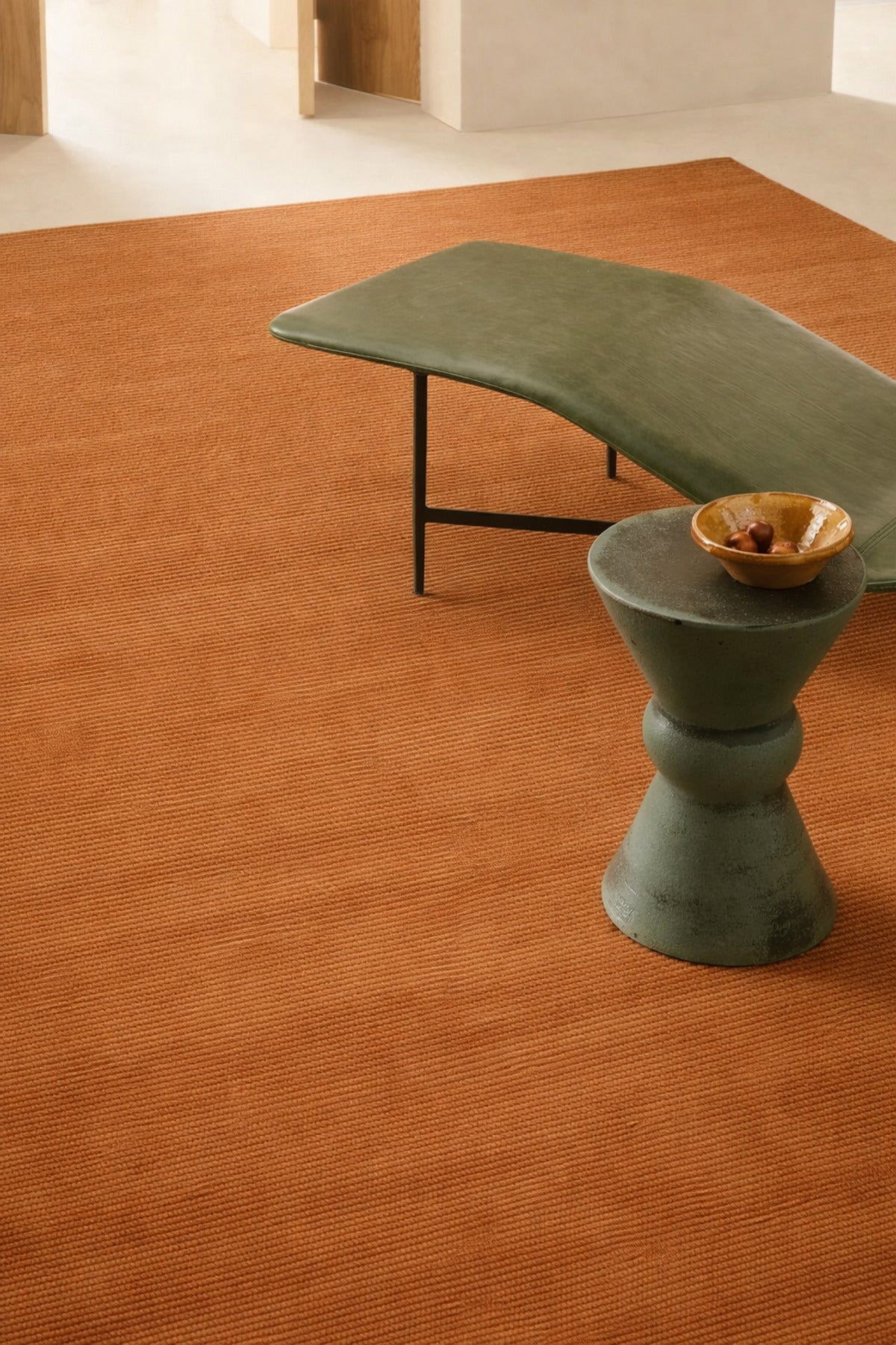 Vog Hali Siena Terra is a hand-woven living room rug meticulously crafted using natural bamboo and wool blend techniques. - MALLTURK