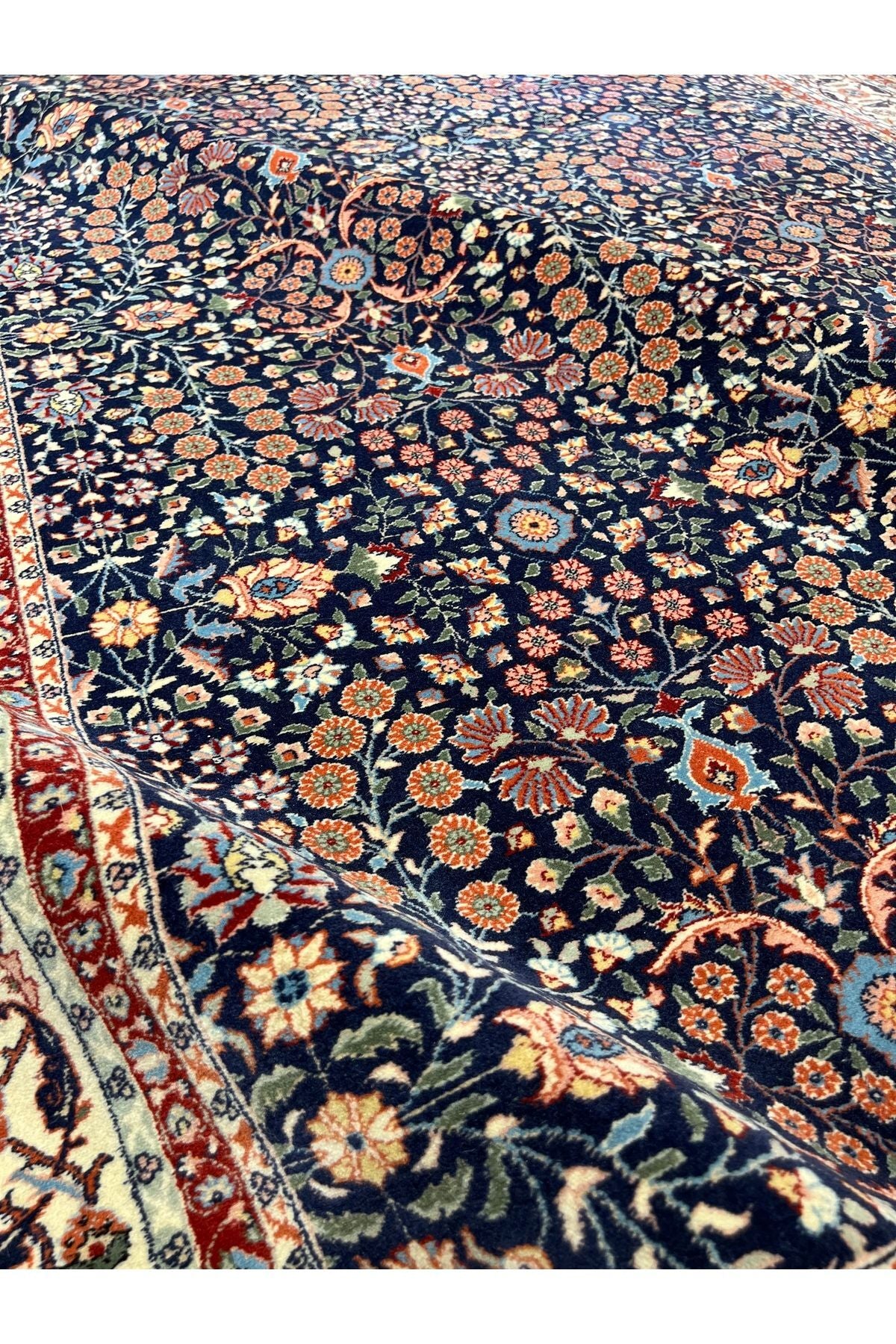 RD RAMAZAN DAG Hand Rug Art Hand-Woven Hereke Rug Signed Seven Mountains Flower 270x200 - MALLTURK