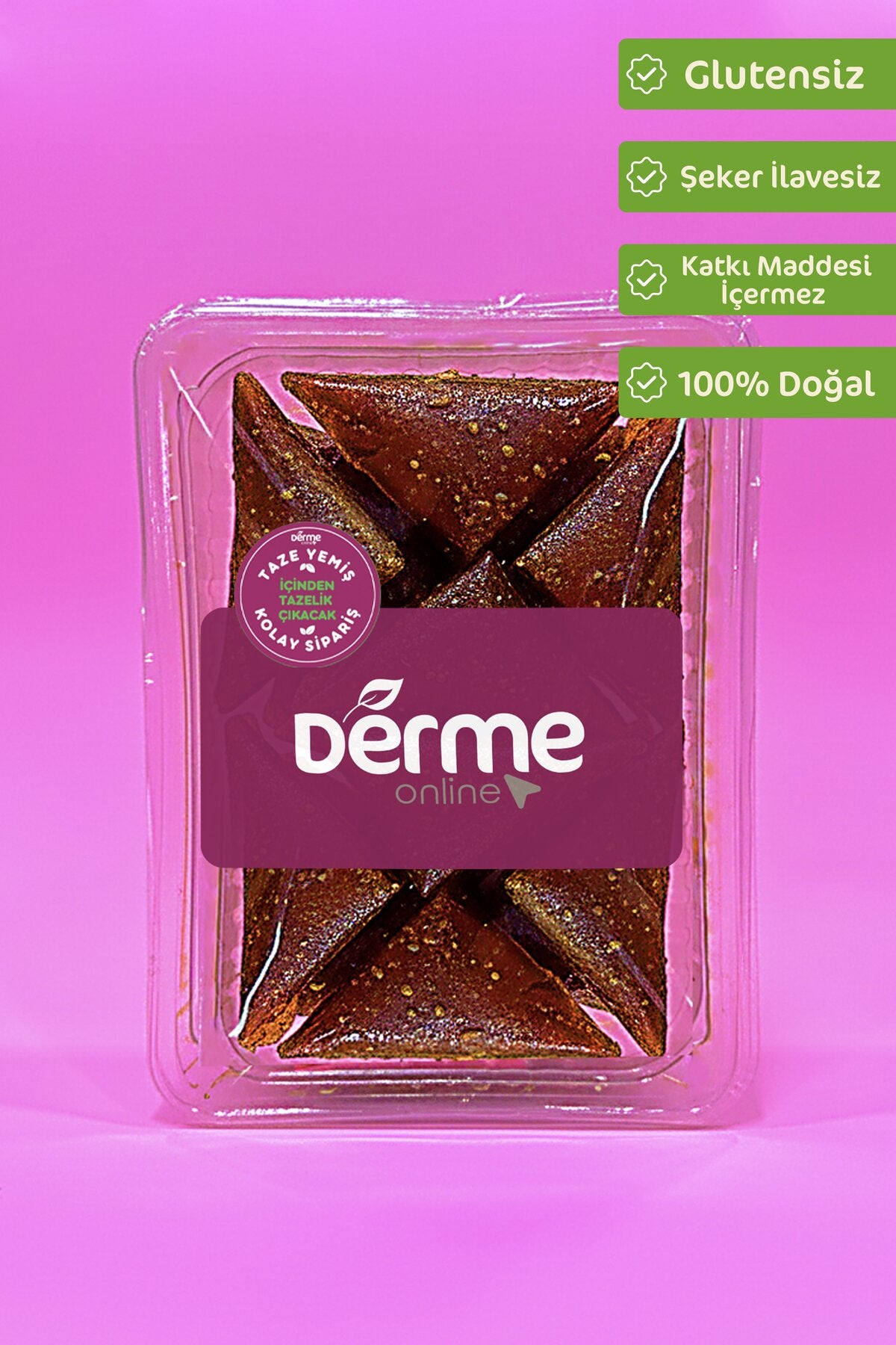 Derme Triangle Fruit Leather Pistachio Gluten Free rafine seker ilavesiz 300 g - MALLTURK