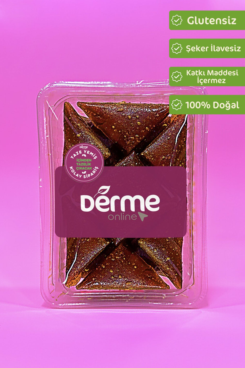 Derme Triangle Fruit Leather Pistachio Gluten Free rafine seker ilavesiz 300 g - MALLTURK