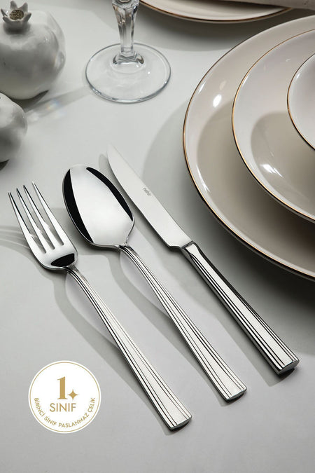 Nehir katre Plain 6 Place Setting 36 Piece Boxed Flatware Set - MALLTURK