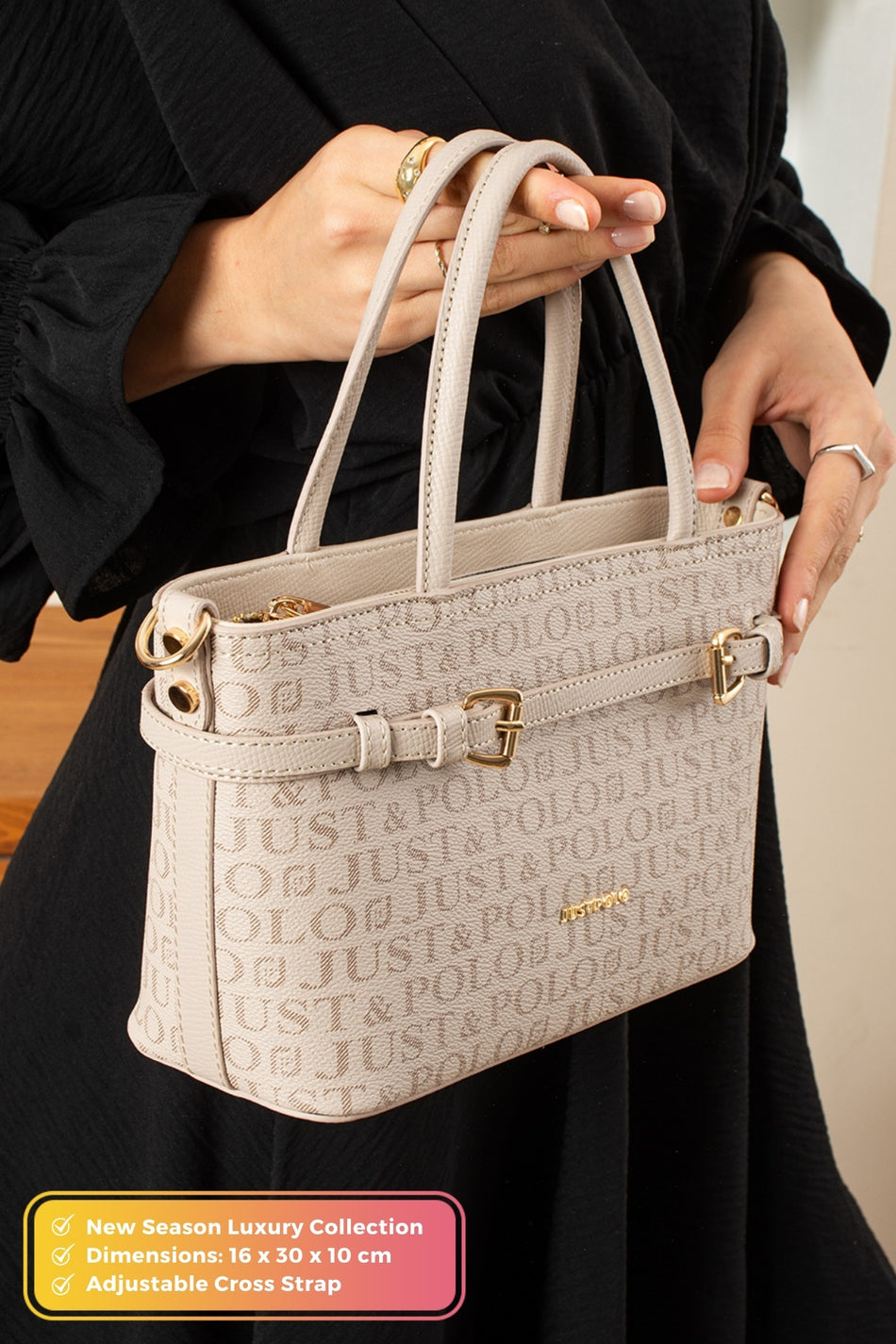 Just Polo Original Women's New Season Luxury Soft Leather Adjustable Crossbody Stylish Handbag and Shoulder Bag