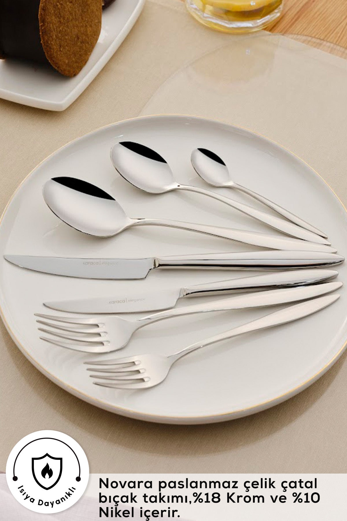 Karaca new year yilbasi novara 84 Piece 12 Place Setting elegance Flatware Boxed - MALLTURK
