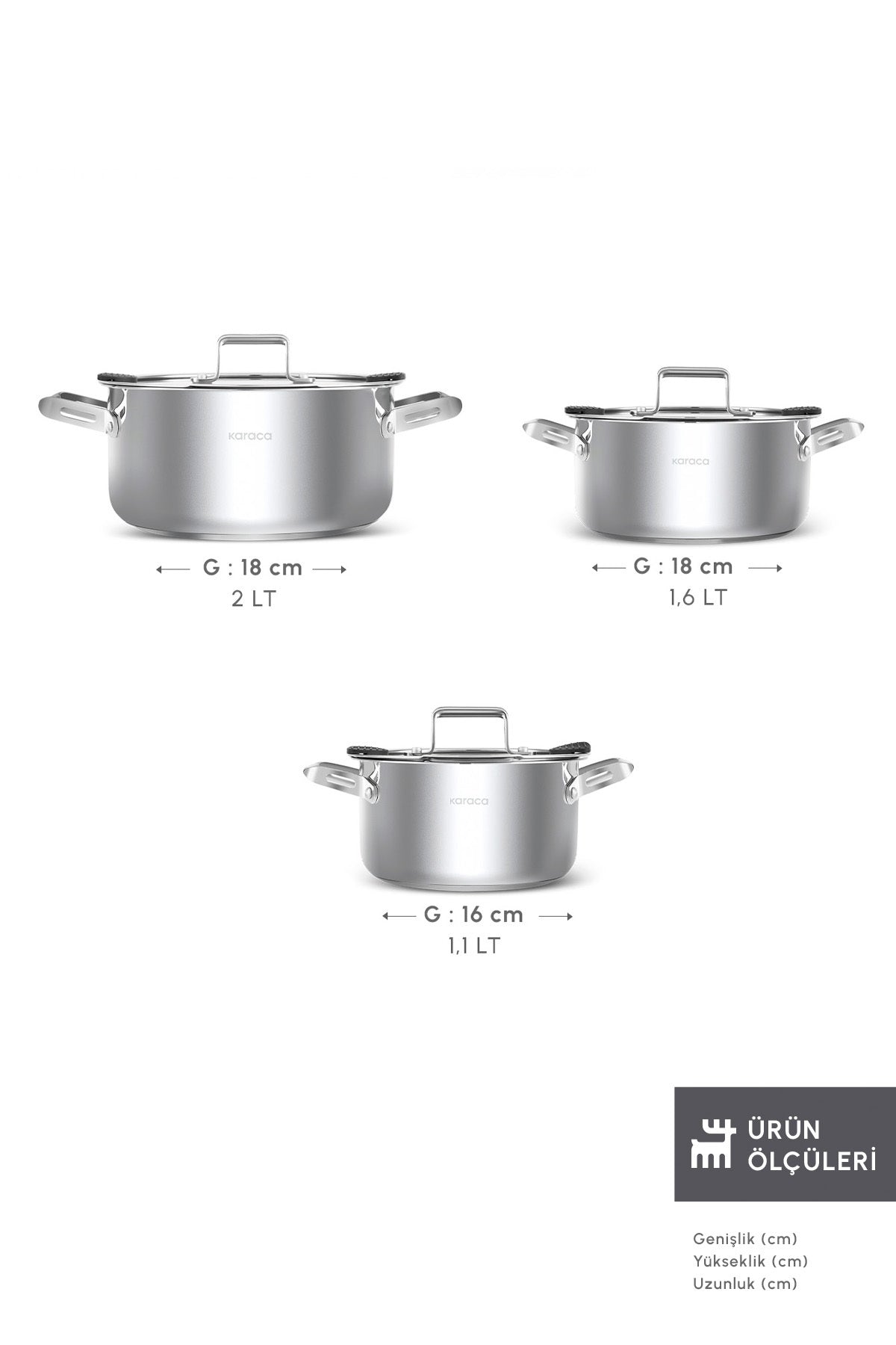 Karaca Powersteel 316+ Alberta Induction Compatible 6 Piece Cookware Set
