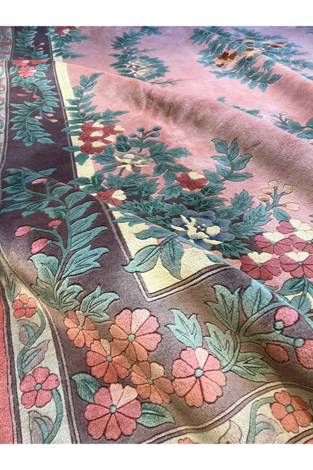 RD RAMAZAN DAG Hand Rug Art Hand-Woven Embossed Chinese Rug Premium Quality Pink Color Size 370x274 - MALLTURK