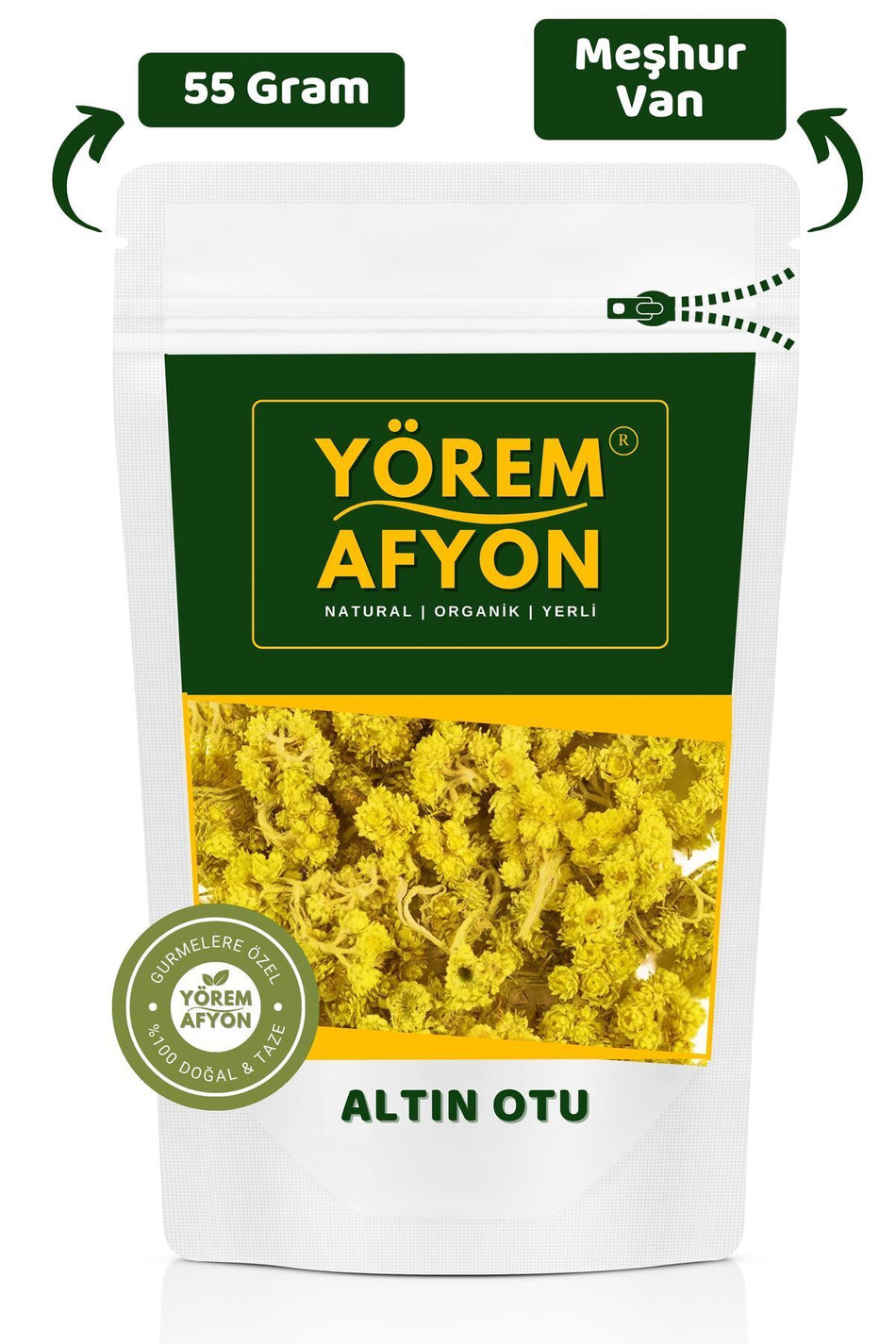 Gulcehre Van Region Gut-Friendly Golden Herb, Hemorrhoid Herb, Spleen Herb {helichrysum arenarium} | 55gr. - MALLTURK