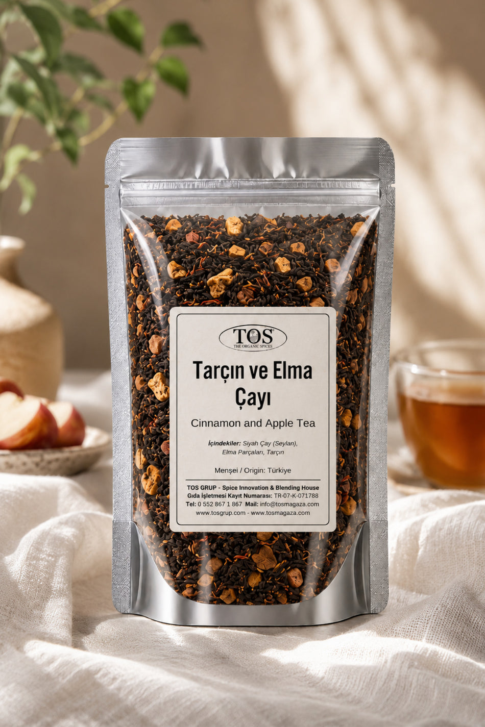 TOS The Organic Spices Cinnamon and Apple Tea 40 gr (1st Quality)