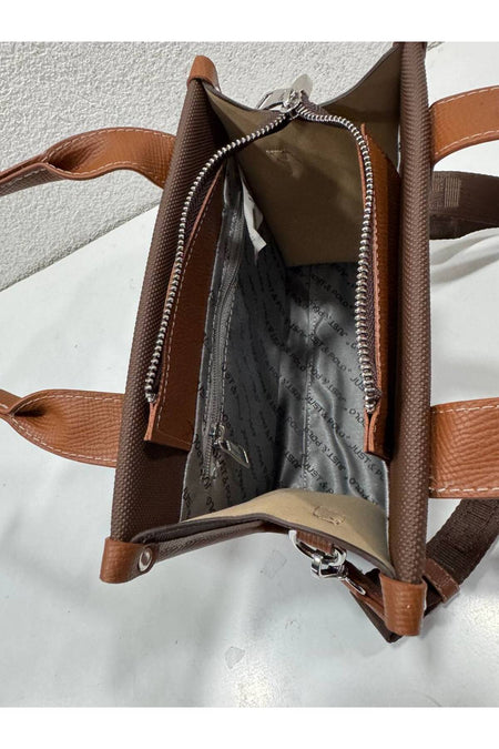 Just Polo Epi Women's Hand and Shoulder Bag, Polo Fabric Brown - MALLTURK