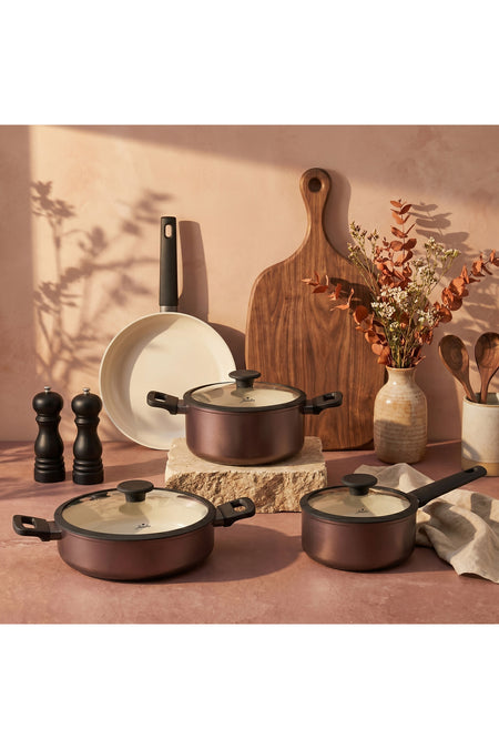 Jumbo Toledo Swiss Crystal Induction Compatible Cookware Set 7 Piece