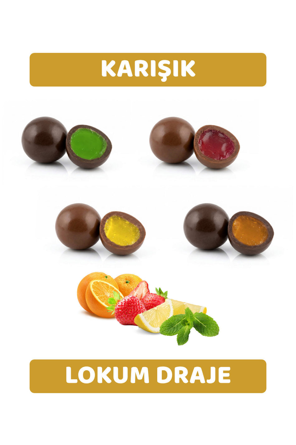 Ari lokumlari 1978 Assorted Flavored Turkish Delight draje limon Strawberry Flavored portakal nane 250 g - MALLTURK