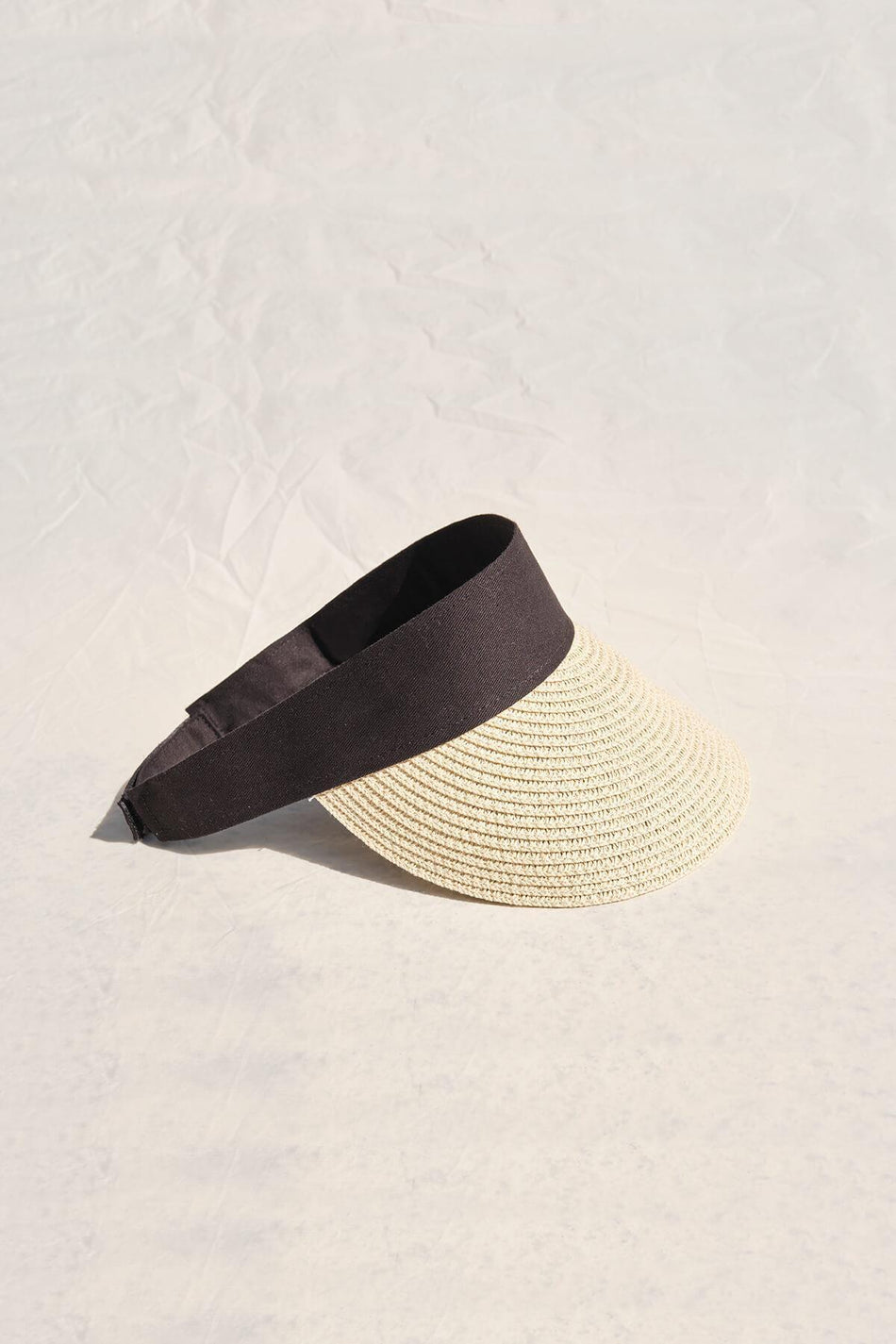 Hashema Foldable Beige Visor Beach Hat