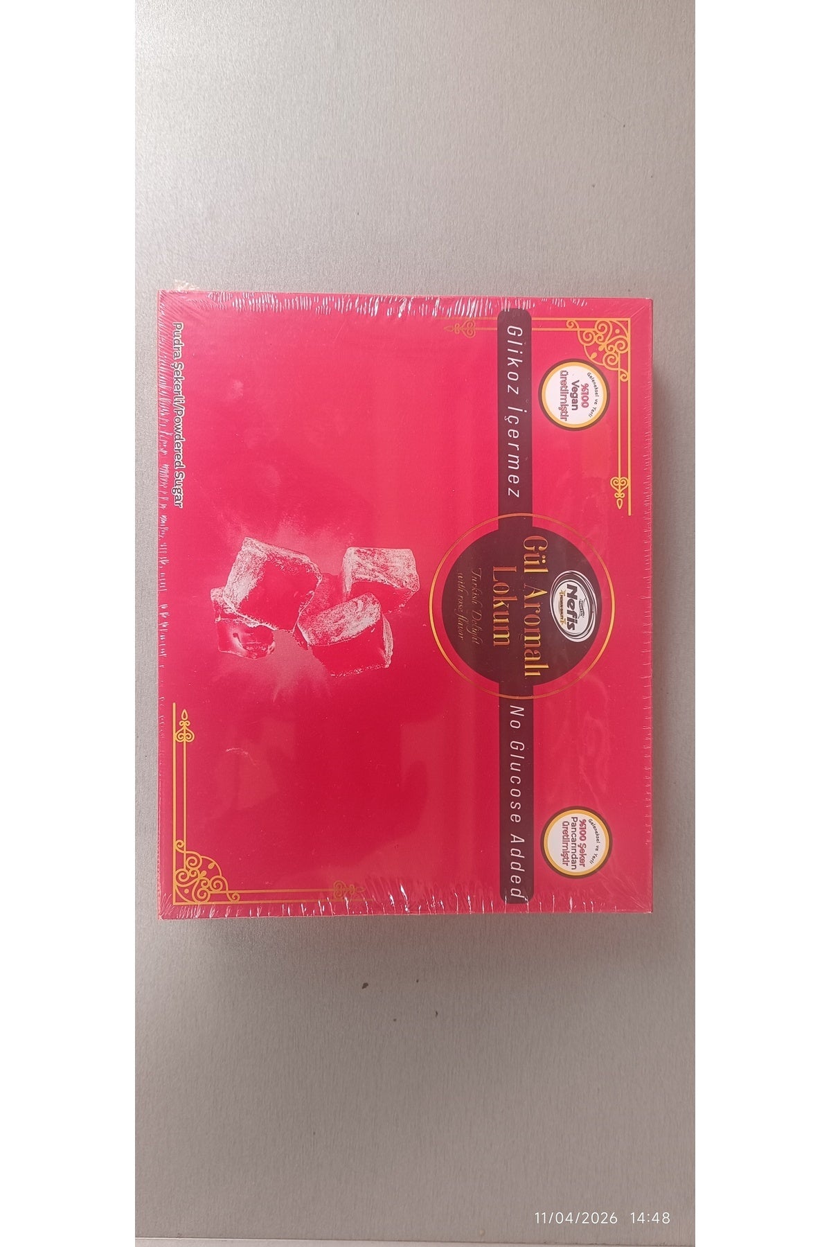 Nefis Rose Flavored Turkish Delight 100 seker pancarindan uretilmis 1000 g - MALLTURK