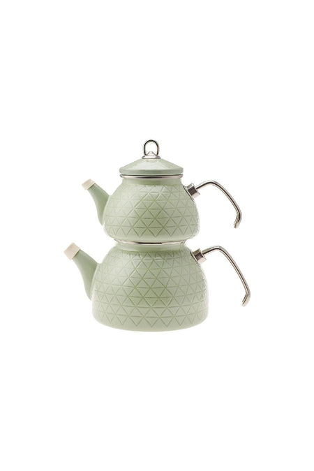Karaca Crystal Green Enamel Midi Teapot Set - MALLTURK