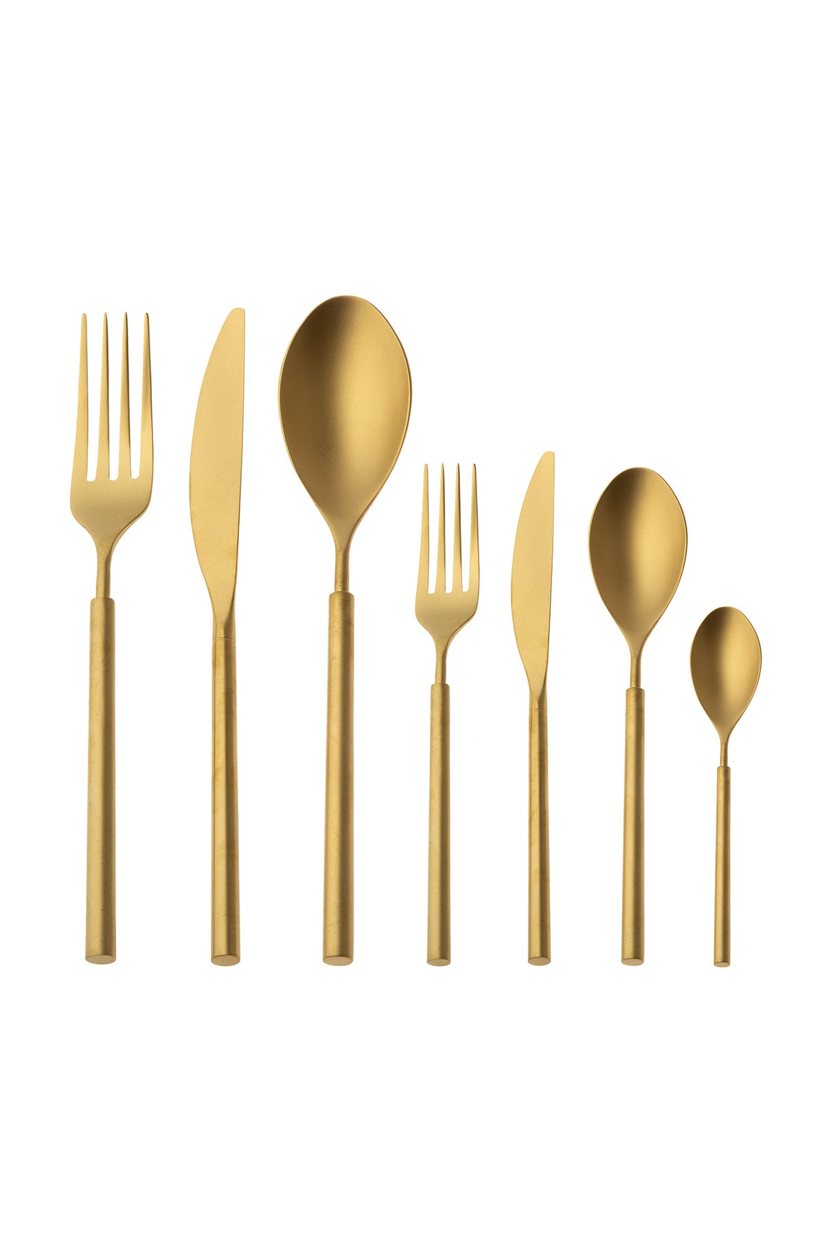 Jumbo 6000 roller full mat titanyum gold 12 Place Setting 84 Piece Flatware Set - MALLTURK