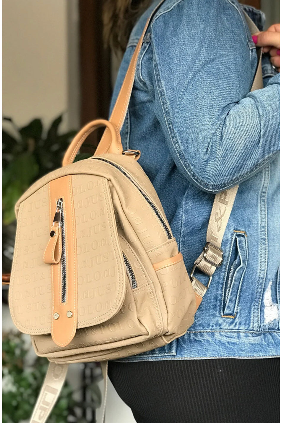 Just Polo 4058-Sand Tan Shoulder Bag - MALLTURK