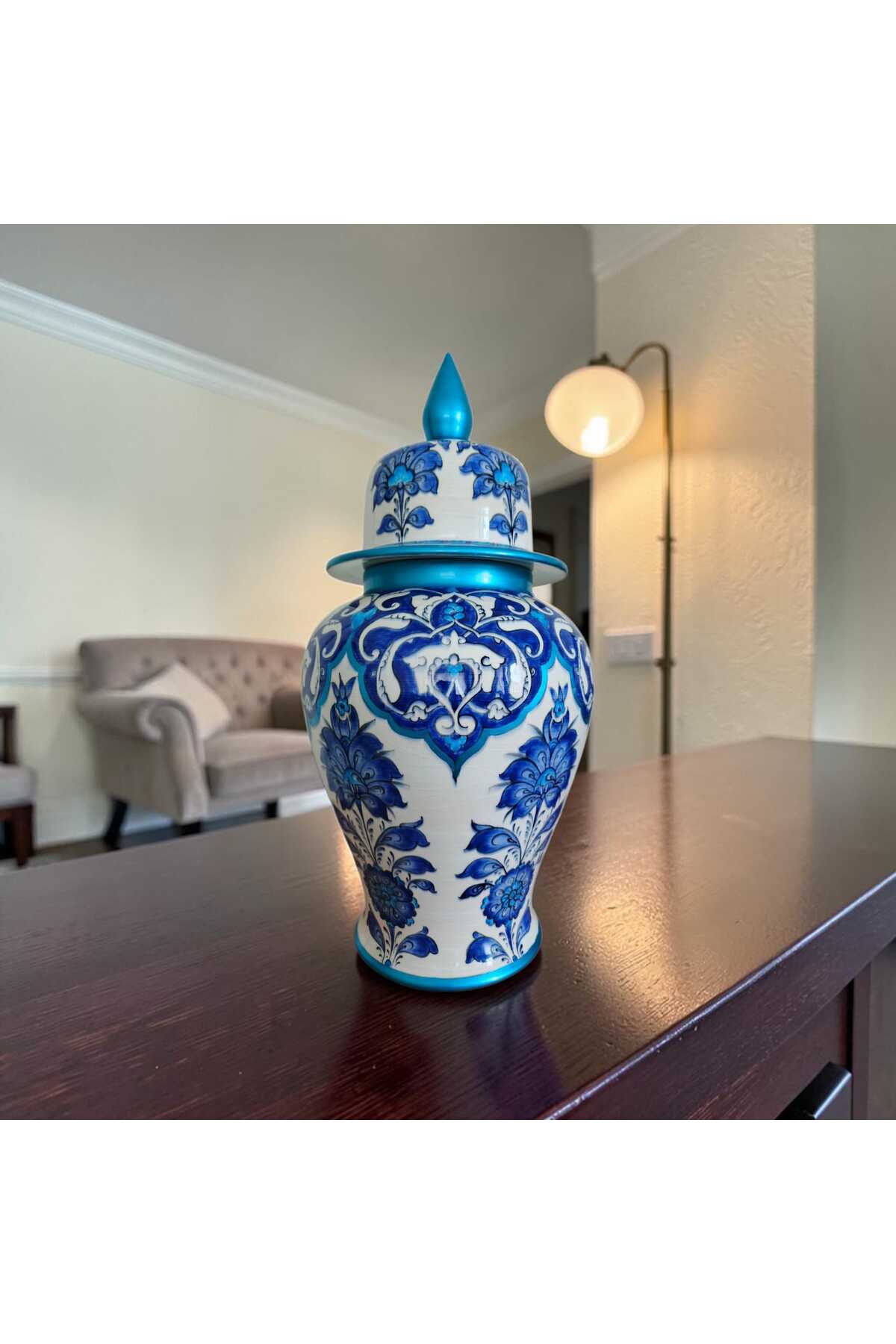 Sema Cini Handmade Ceramic 30cm Shah Cube Vase - MALLTURK