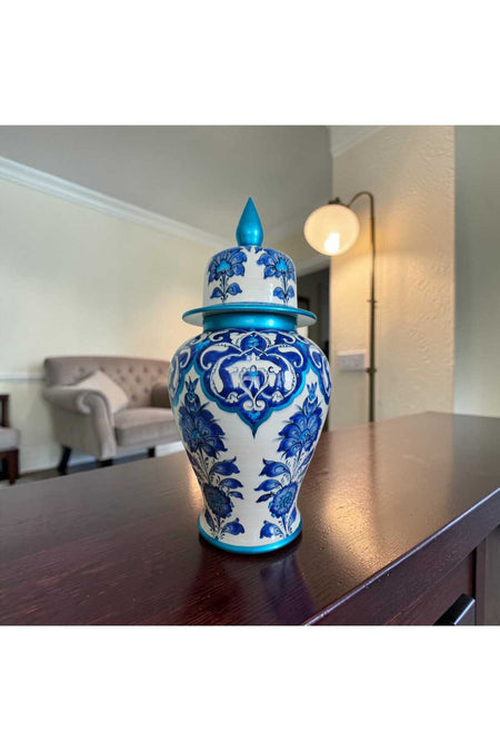 Sema Cini Handmade Ceramic 30cm Shah Cube Vase - MALLTURK