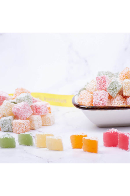 Genel Markalar Coconut Coated Mixed Fruit Turkish Delight 500gr - MALLTURK