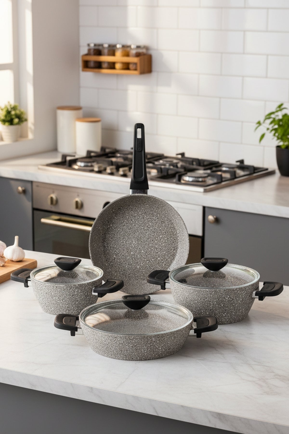 Emsan Stone Granite 7 Piece Cookware Set - MALLTURK