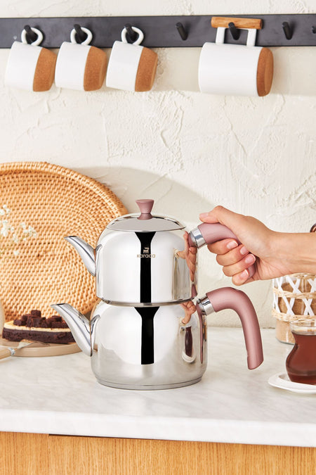 Karaca Alder induction Base Midi Teapot Set Rose - MALLTURK