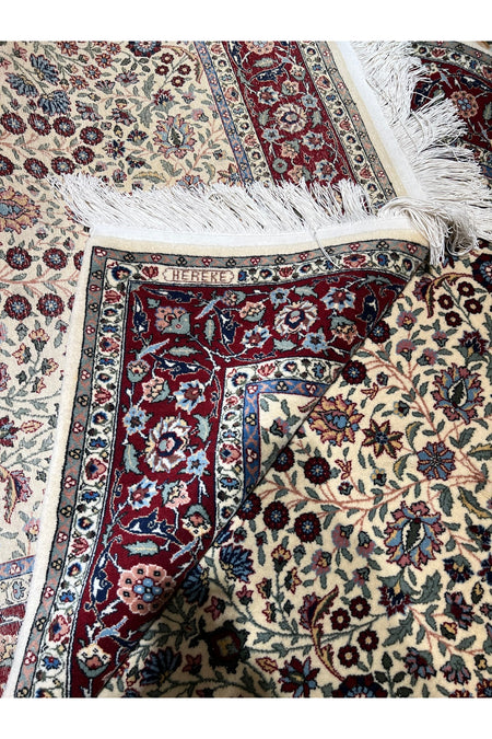 RD RAMAZAN DAG Hand Rug Art Hand-Woven Hereke Rug Signed Seven Mountains Flower Design Collector Piece Size 234x150 - MALLTURK
