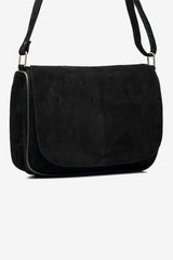 Fubileather Genuine Suede Leather Shoulder Bag with Flap