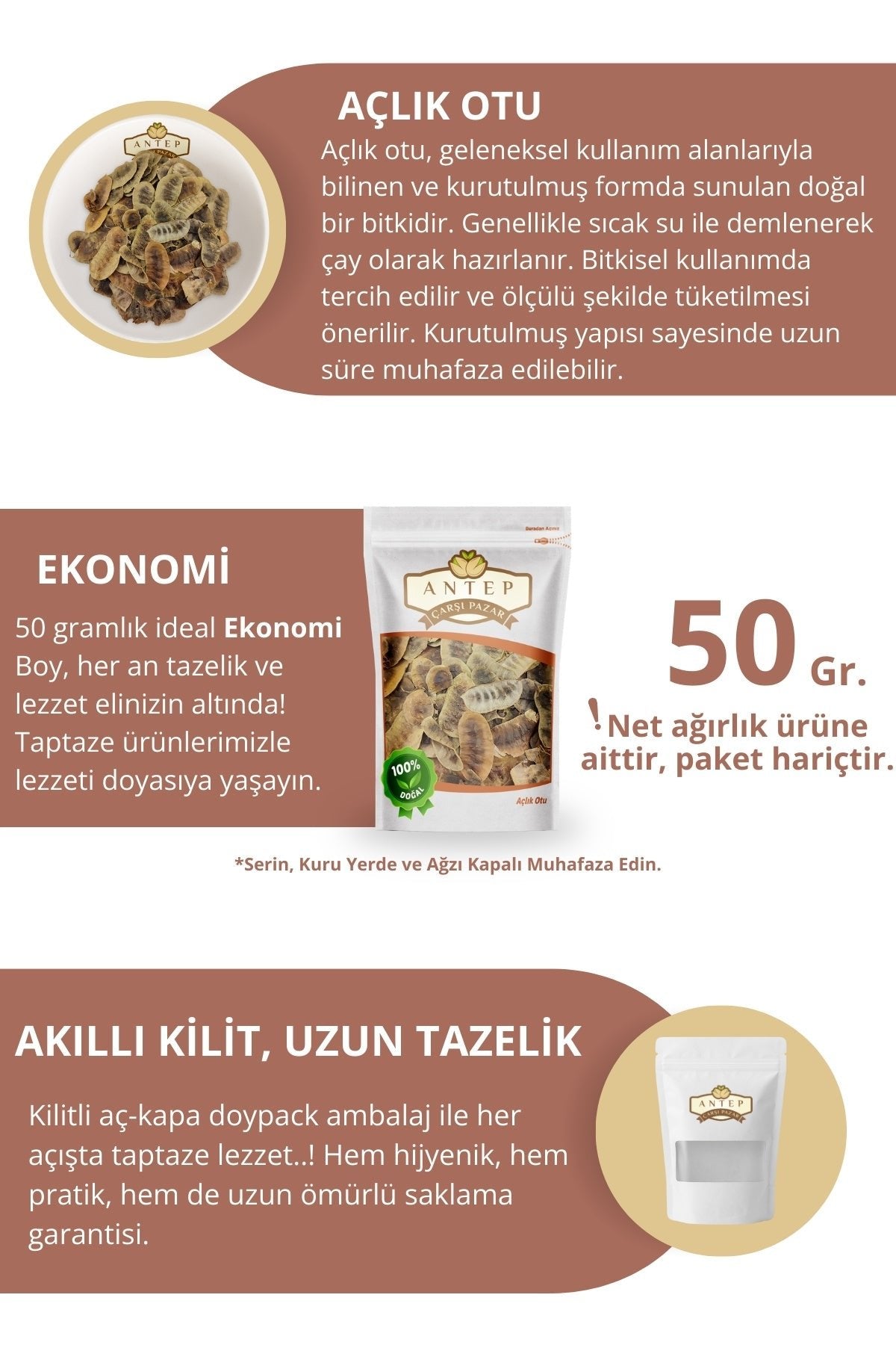 Antep Bazaar Market Hunger Herb (Camel's Eye) | 50 Gr. - MALLTURK