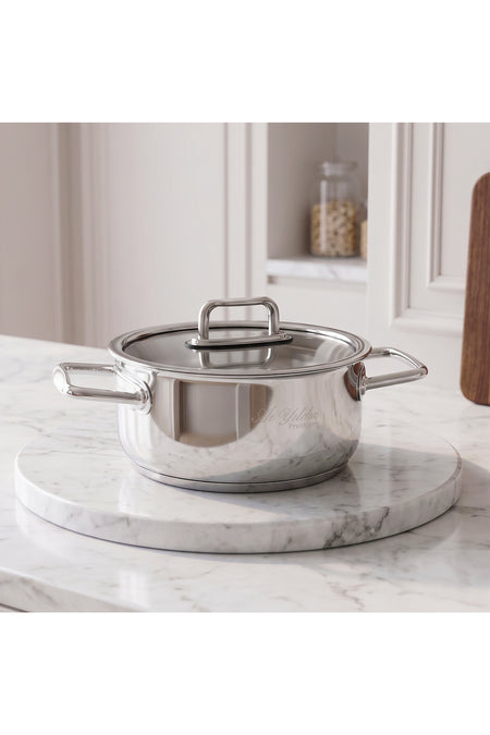 Aryildiz Colombus Handle Glass Lid Stock Pot