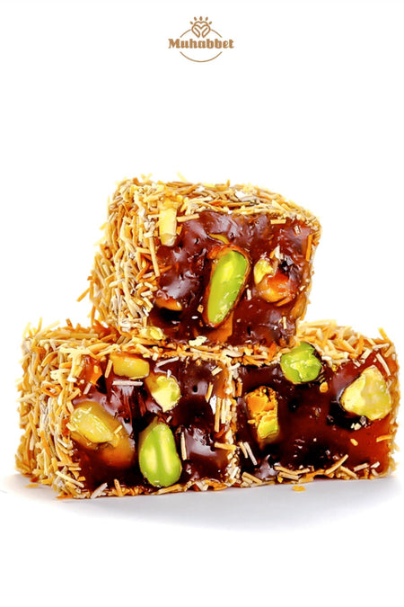 Muhabbet gida Pistachio Assorted Cut Turkish Delight 226 g muhabbet Turkish Delight - MALLTURK