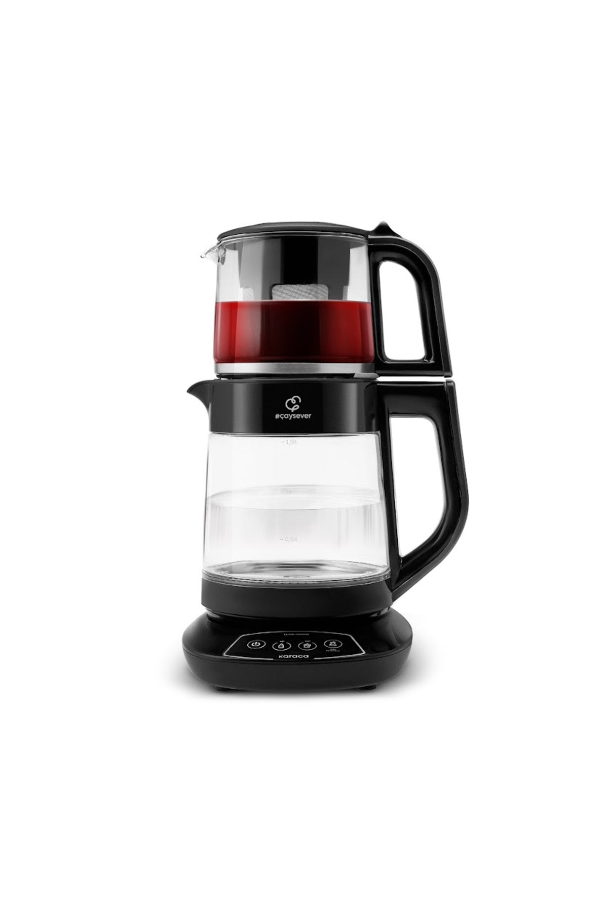 Karaca Tea Lover 3-in-1 Talking Glass Tea Maker, Water Heater and Baby Formula Water Preparer 1700W Black - MALLTURK