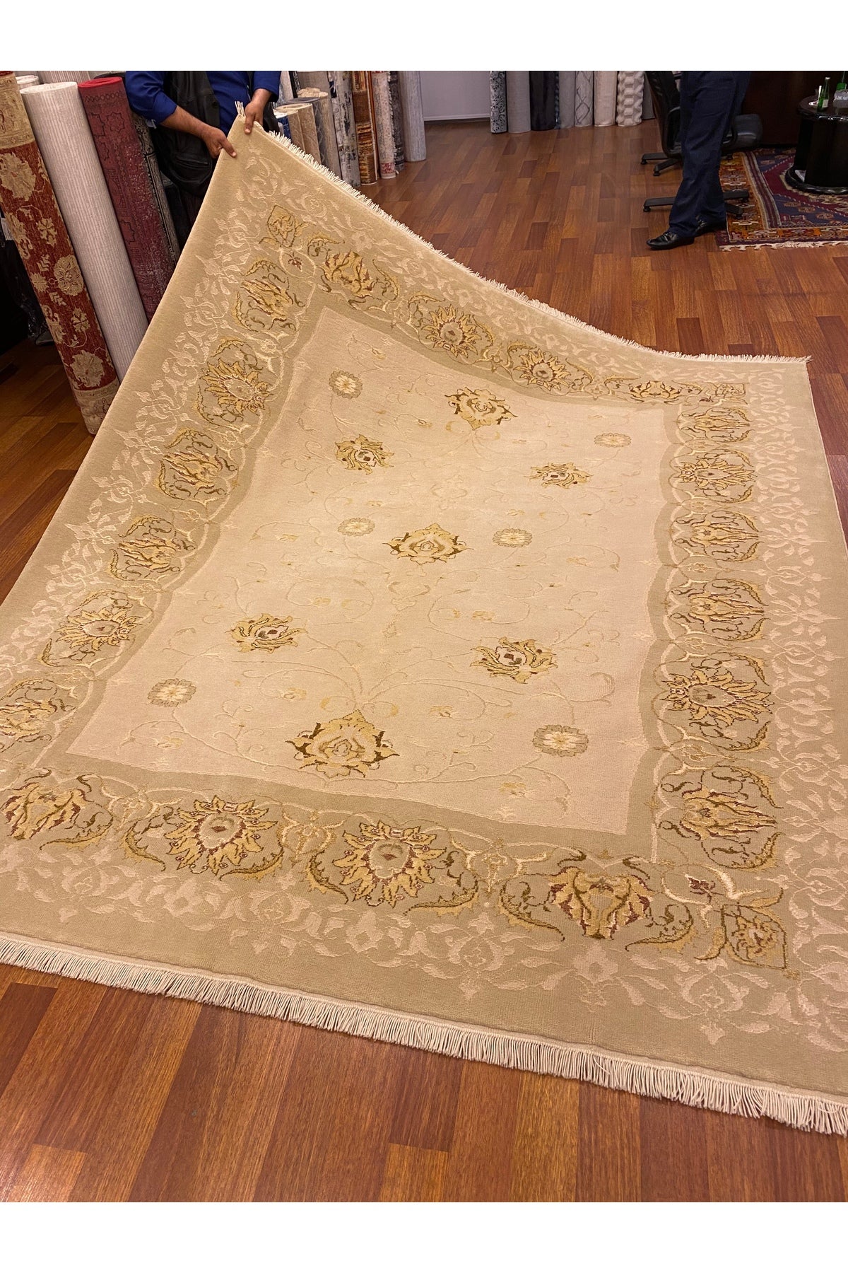 RD RAMAZAN DAG Hand Rug Art Hand-Woven Wool Blend Usak Rug Wool Blend Premium Quality Size 290x242 - MALLTURK