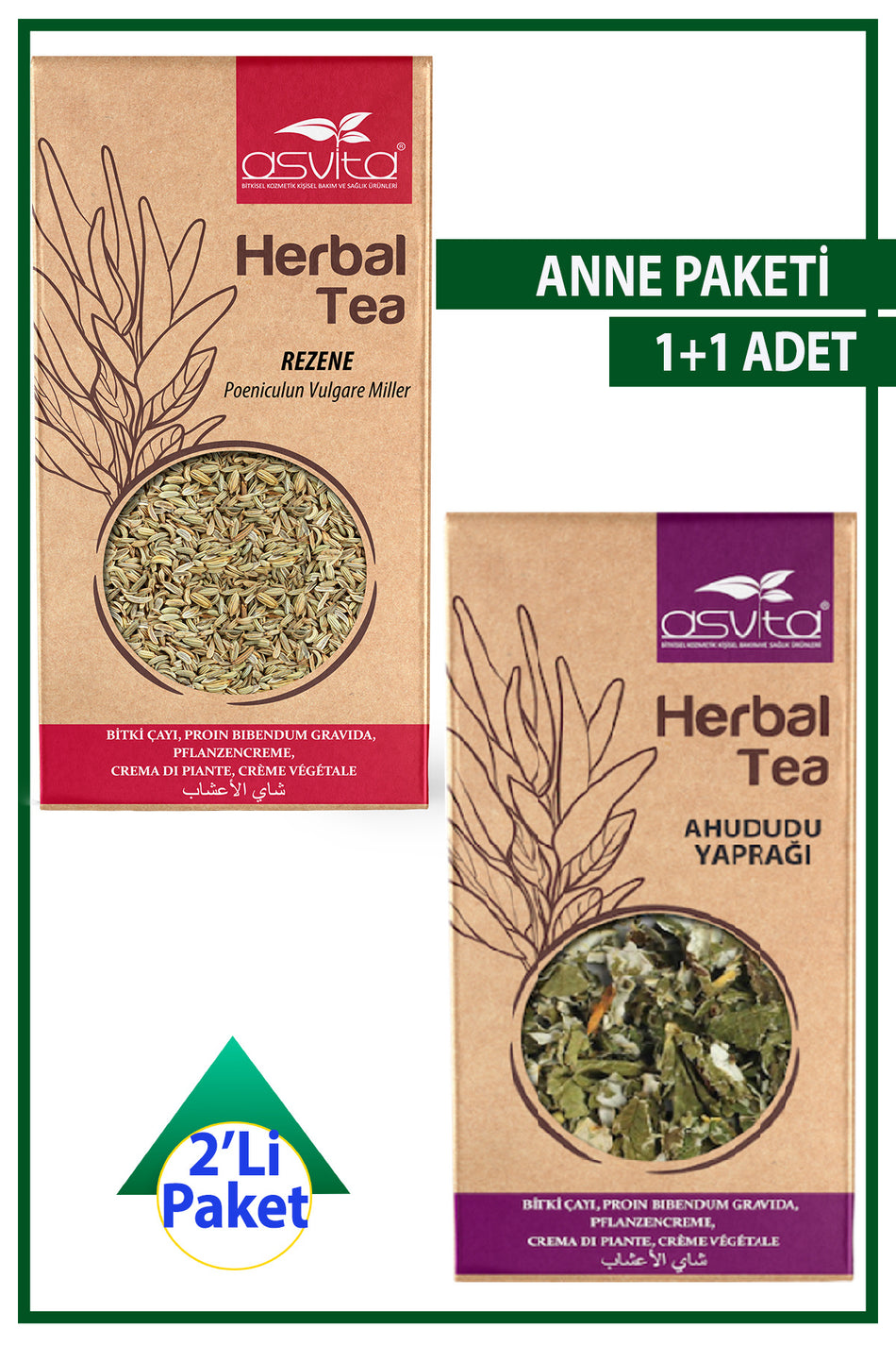 ASVITA Confezione maternità ASVITA (foglie di lampone 50g - finocchio 150g)