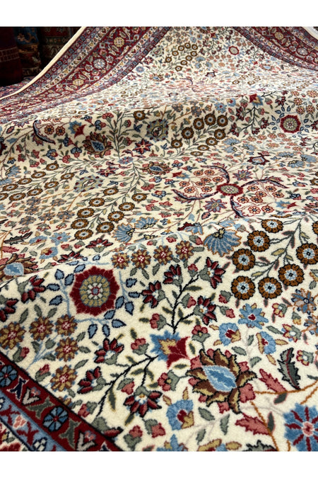 RD RAMAZAN DAG Hand Rug Art Hand-Woven Sumerbank Hereke Rug Signed Seven Mountains Flower Design Size 276x200 - MALLTURK