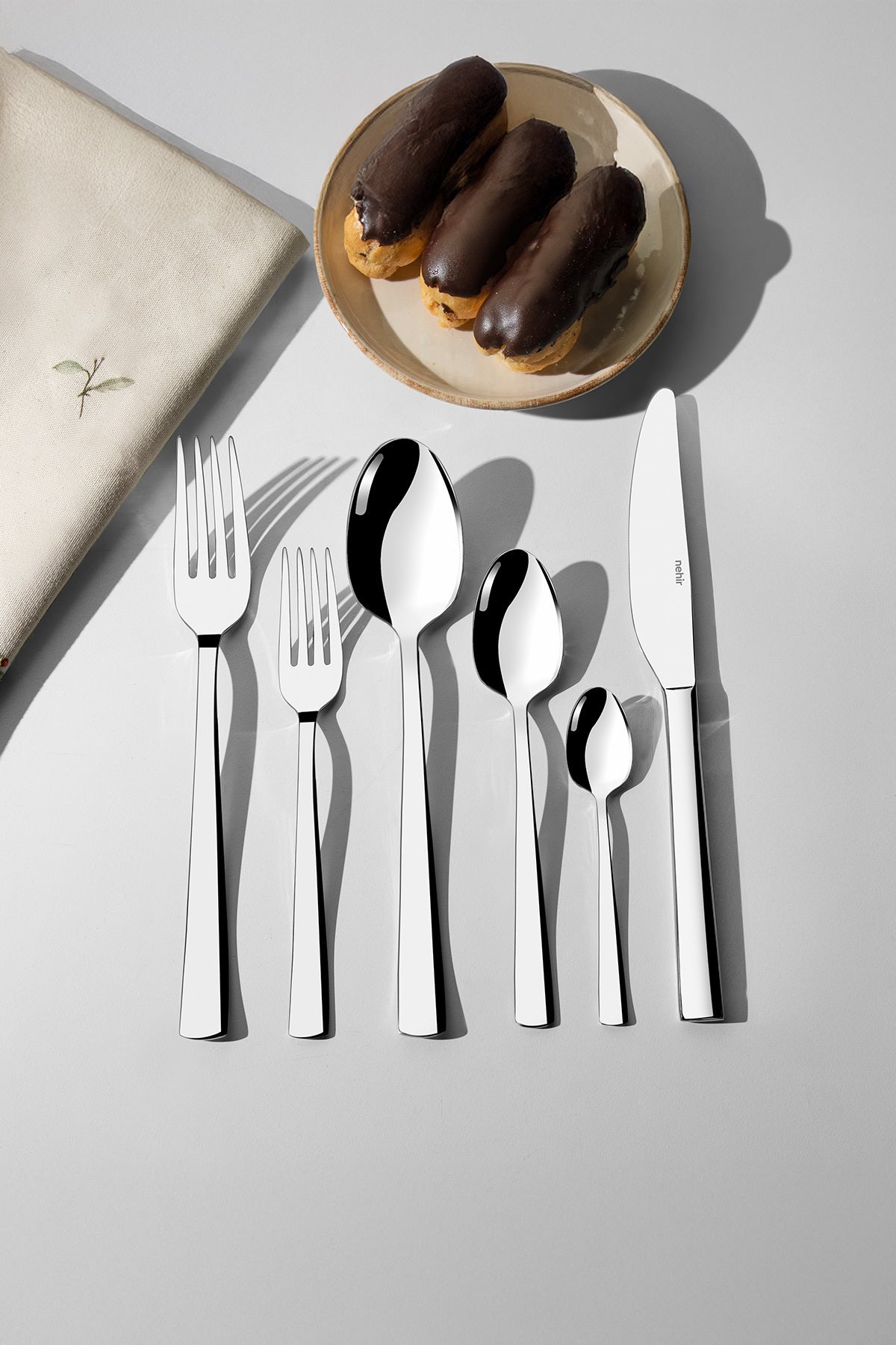 Nehir deniz Plain 6 Place Setting 36 Piece Flatware Set - MALLTURK