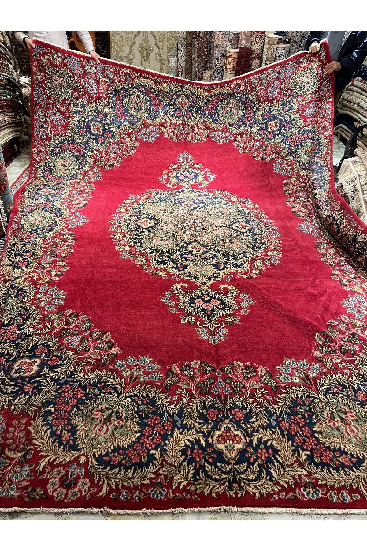 RD RAMAZAN DAG Hand Rug Art Hand-Woven Iranian Kirman Rug Premium Quality Size 405x300 - MALLTURK