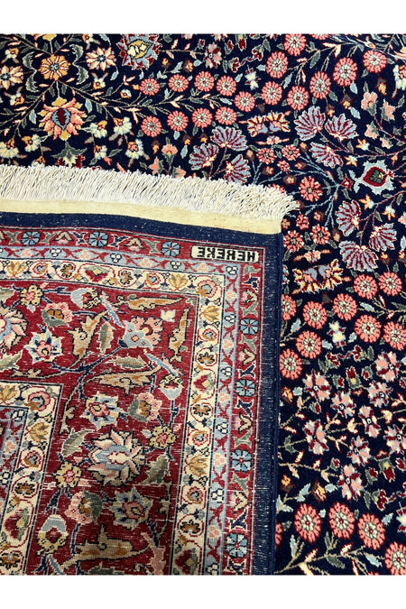 RD RAMAZAN DAG Hand Rug Art Hand-Woven Hereke Rug Signed Seven Mountains Flower Premium Quality Size 290x200 - MALLTURK