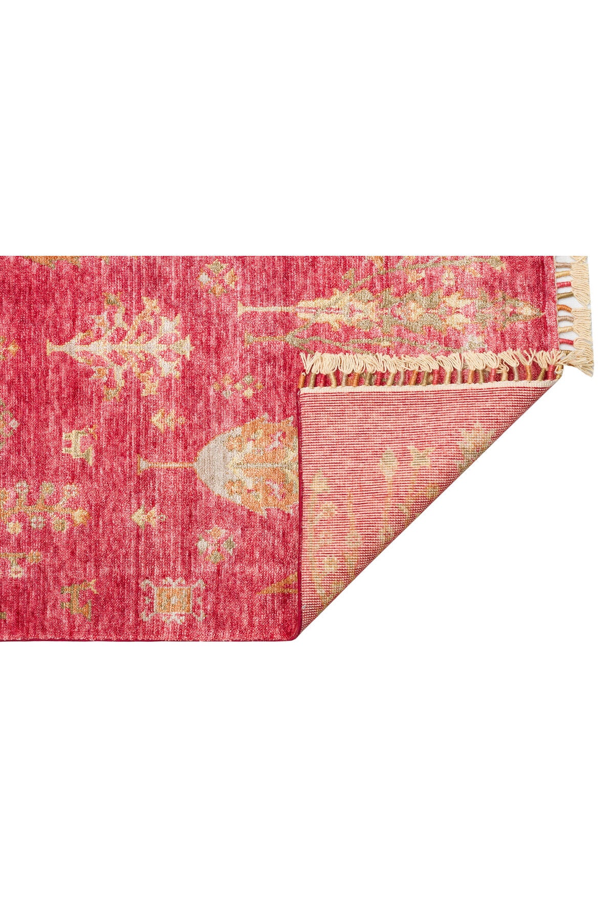 Eko Hali Zara 08 Red Autumn is a modern Usak carpet, specially handcrafted using bamboo. - MALLTURK