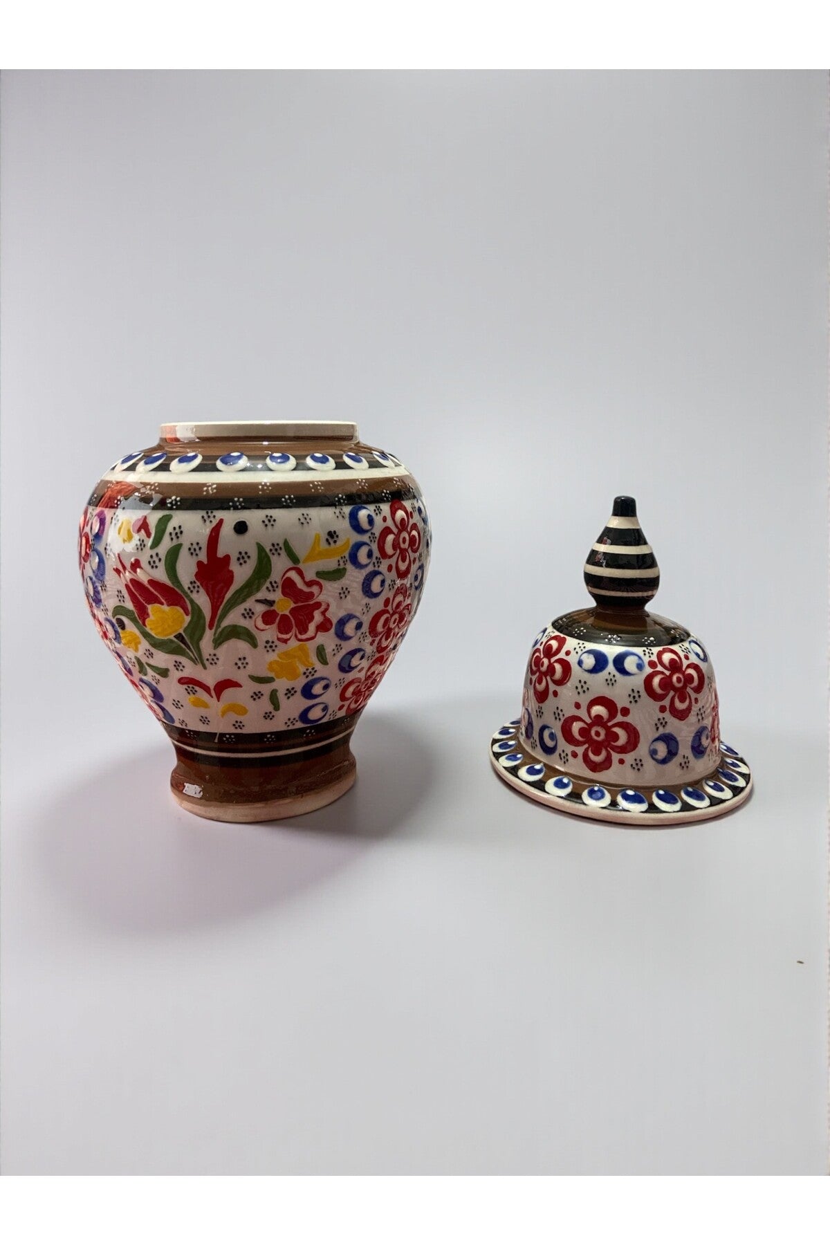 YOOS Handmade Wheelwork 25cm Kutahya Ceramic Shah Cube Ceramic Vase - MALLTURK