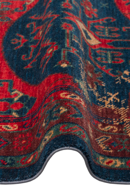Nesem Rug Boutique Ekohali Kadim Kdm 02 Red Multy Anatolian Motifs Featuring New Zellanda Wool with Produced Handcrafted - MALLTURK