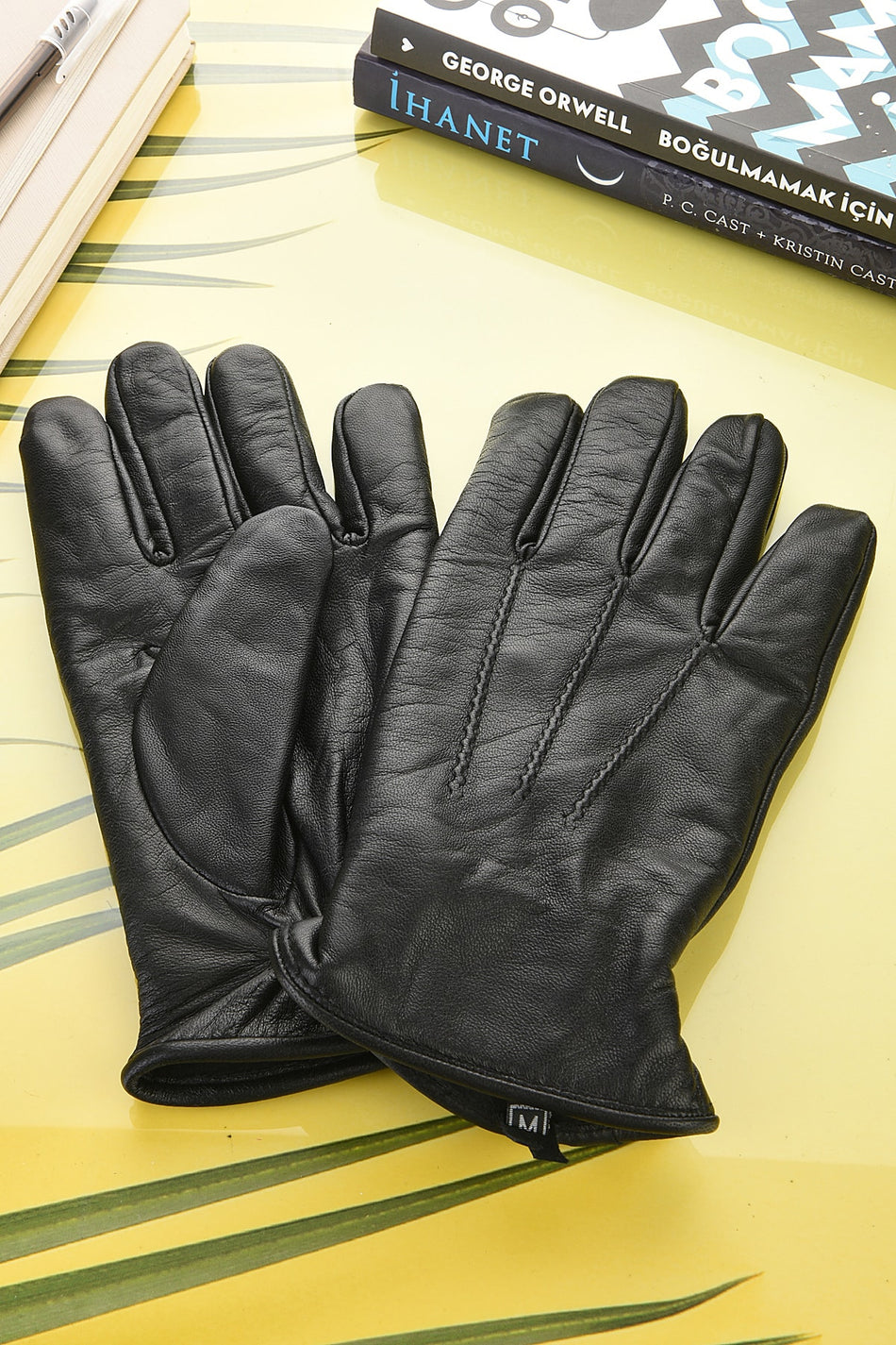 Fubileather 100% Genuine Leather Men's Elastic Gloves