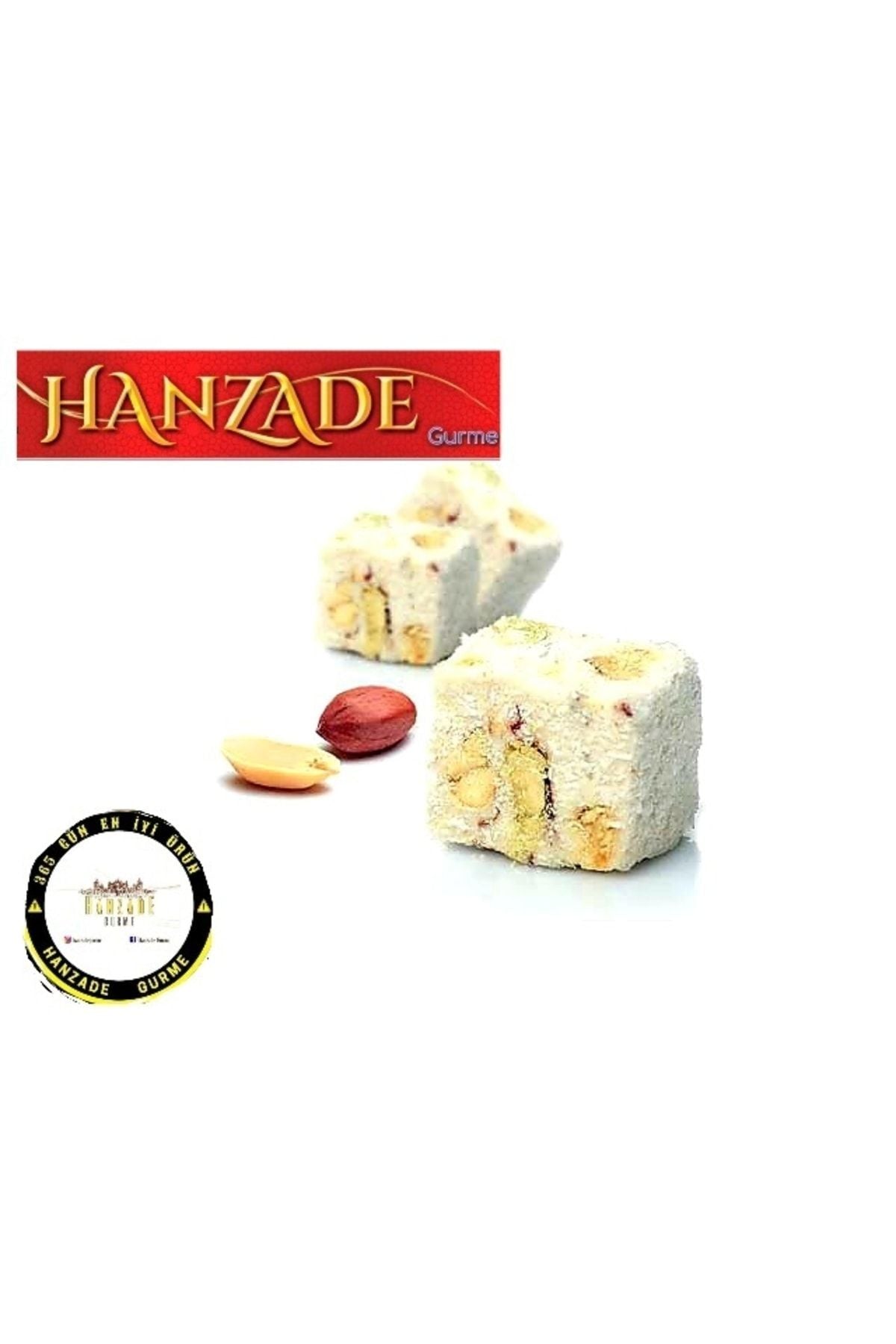 HANZADE GURME Extra Pistachio Double Roasted hanzade Afyon Style Turkish Delight 500 g Premium Taste - MALLTURK