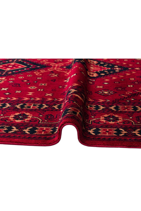 Eko Hali NOSTALGIA 961 Red, a special loom carpet shaped by the intensive hand labor of women from Usak. - MALLTURK