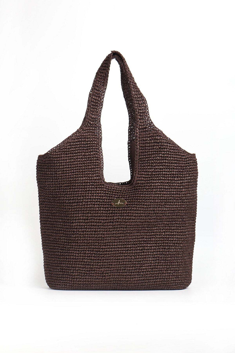 Hashema Brown Woven Straw Beach Bag 1183