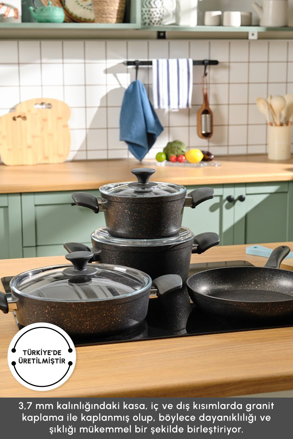 Karaca Biogranit Blackgold 7 Piece Cookware Set - MALLTURK